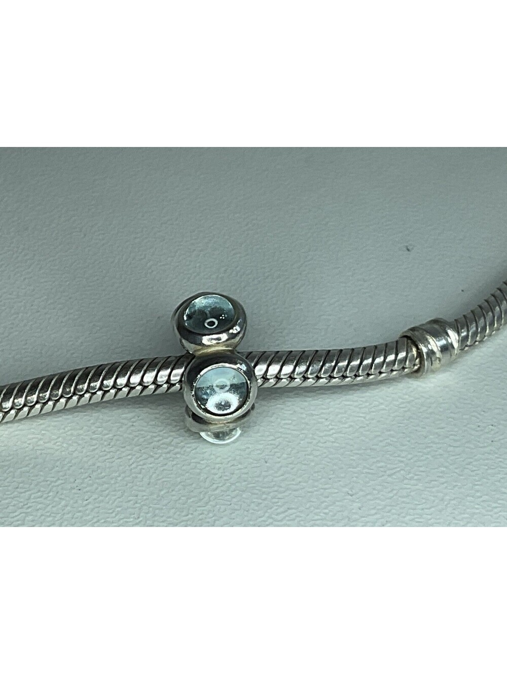Pandora Blue Topaz Cabochon Spacer Charm Retired